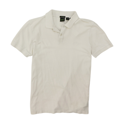 White Solid Short Sleeve Polo