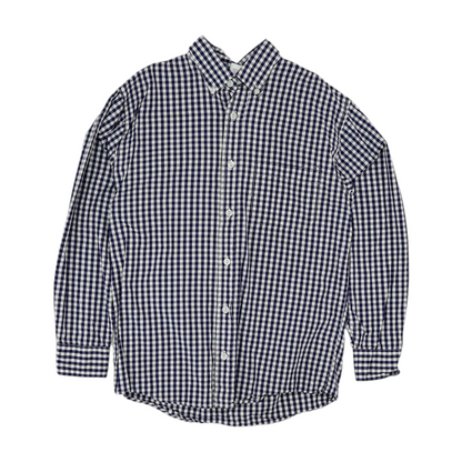 Navy Check Long Sleeve Button Down