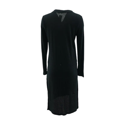Black Solid Midi Dress