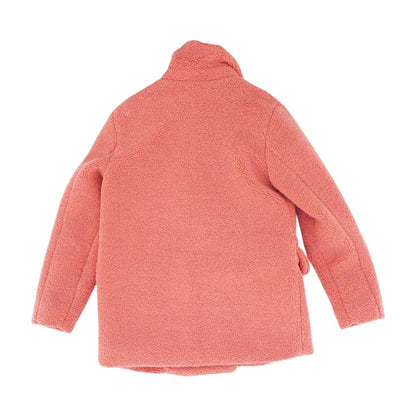 Pink Solid Fur Coat
