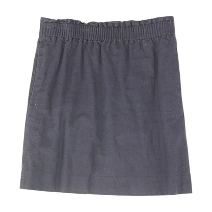 Navy Solid Midi Skirt