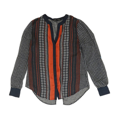 Multi Graphic Long Sleeve Blouse