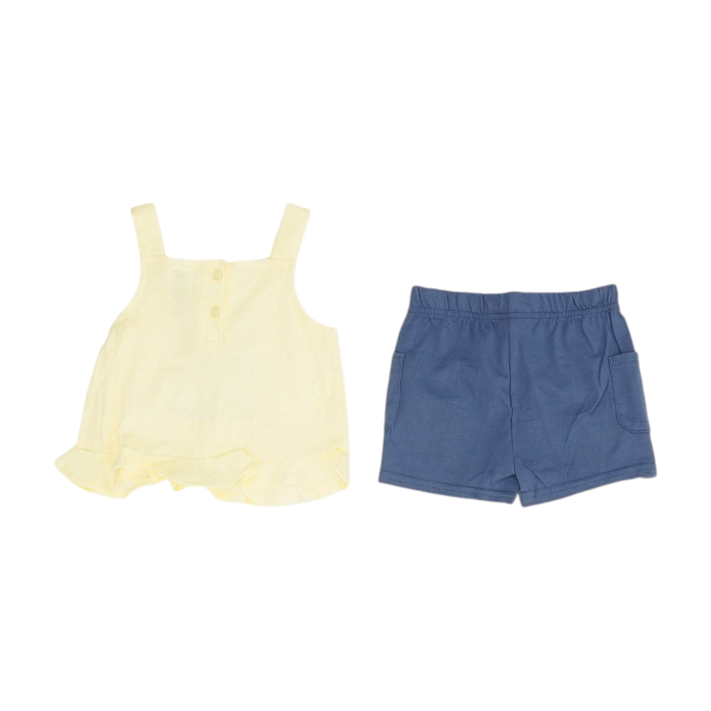 Yellow Polka Dot Sleeveless Set