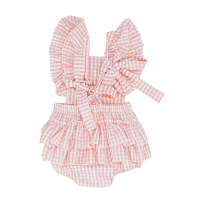 Pink Check Sleeveless One-Piece