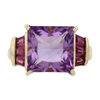 10K Yellow Gold Purple Stone Fashion Ring