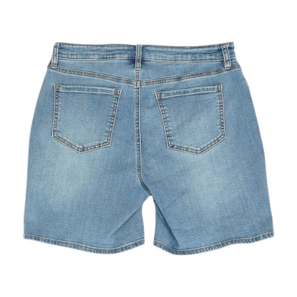 Blue Solid Denim Shorts