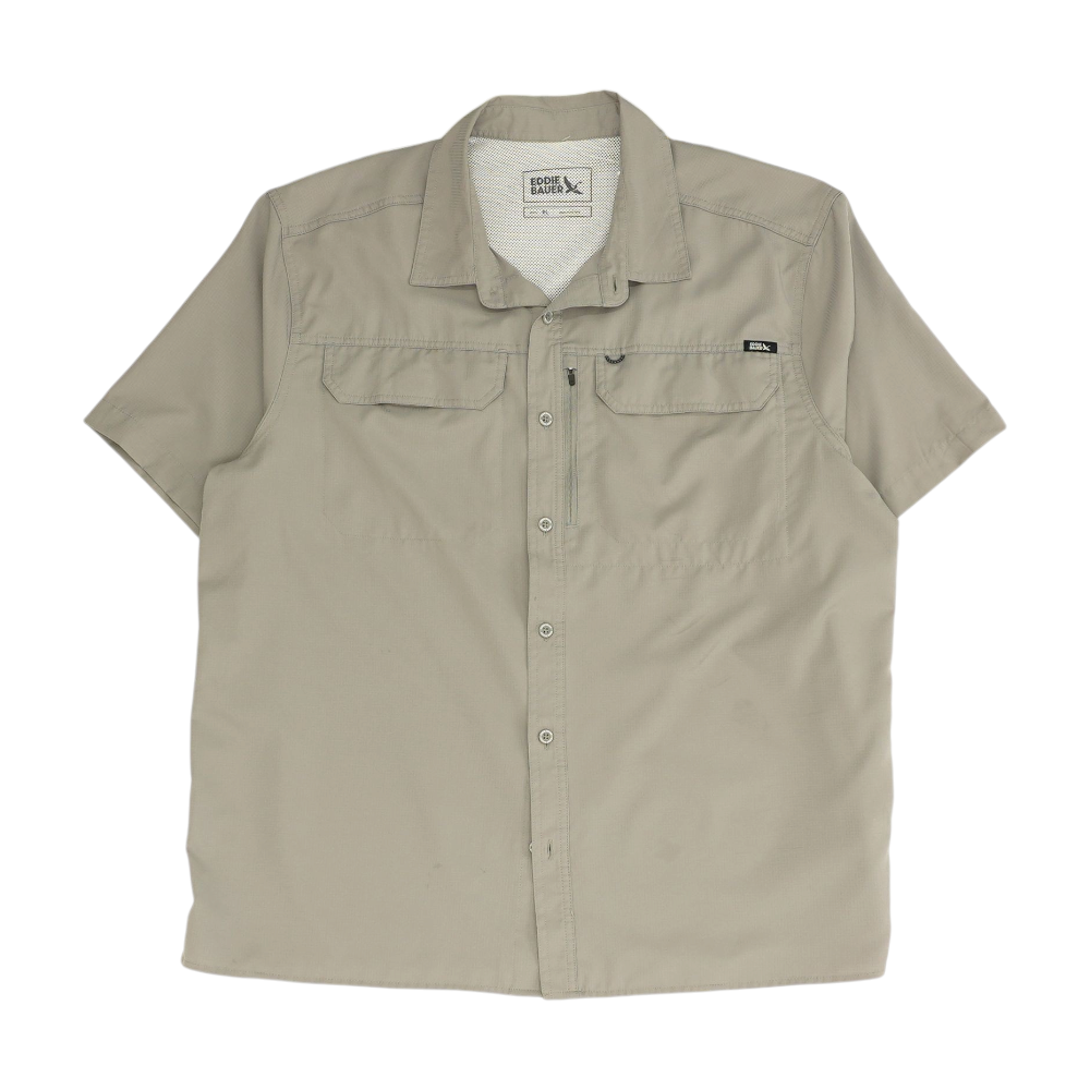 Gray Solid Outdoor Button Down