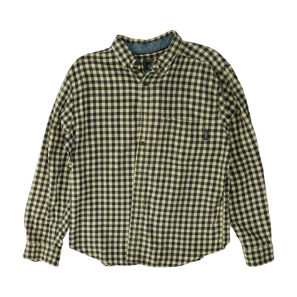 Beige Check Flannel Button Down