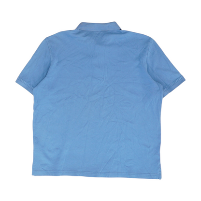 Blue Solid Short Sleeve Polo