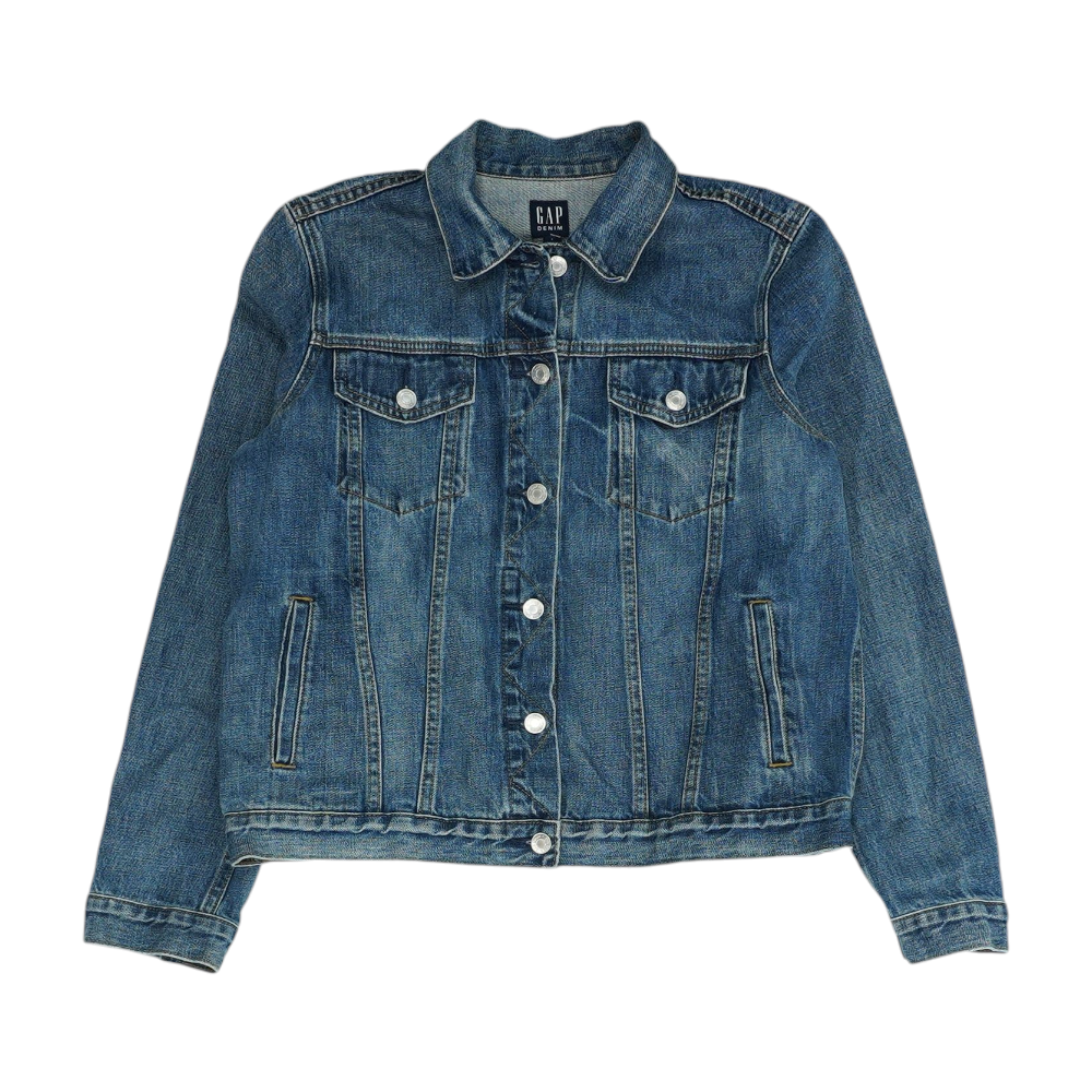 Blue Solid Denim Jacket
