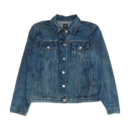 Blue Solid Denim Jacket