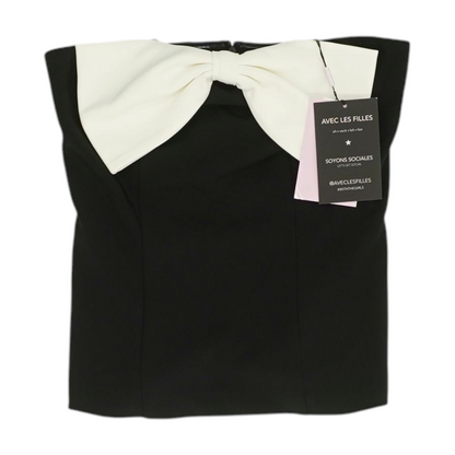 Black Color Block Blouse