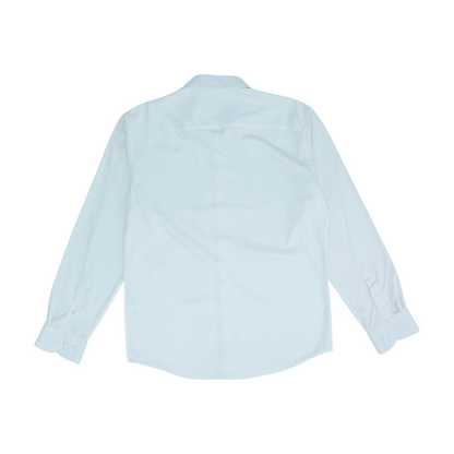 White Solid Long Sleeve Button Down