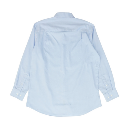 Blue Solid Long Sleeve Button Down