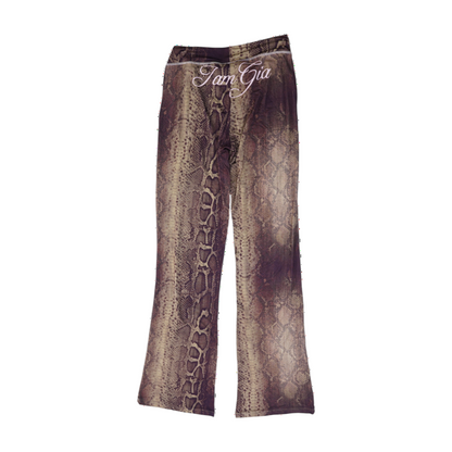 Maroon Animal Print Regular Pants
