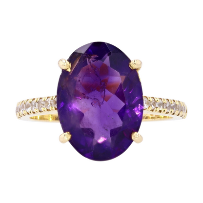 5 7/8 ctw 18K Yellow Gold Amethyst Fashion Ring