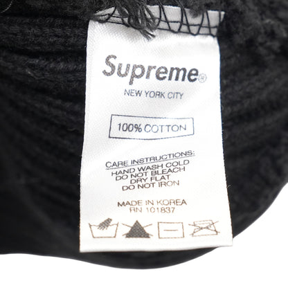 Black Ribbed Knit Logo Beanie