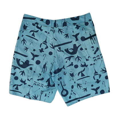 Blue Graphic Swim Bottom