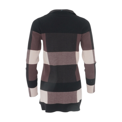Brown Check Cardigan Sweater
