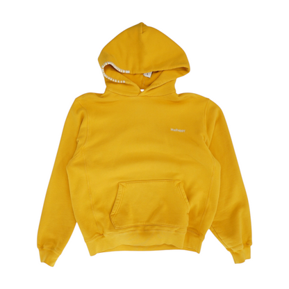 Yellow Solid Hoodie Pullover