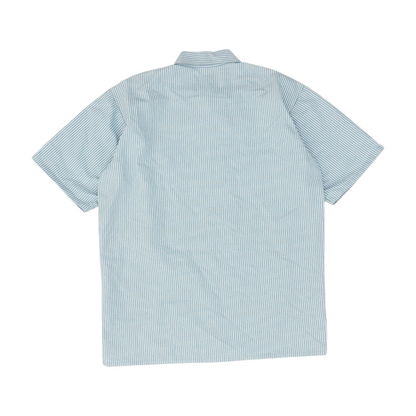 Blue Striped Short Sleeve Polo