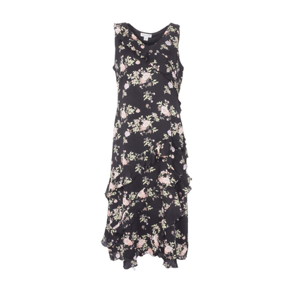 Black Floral Midi Dress