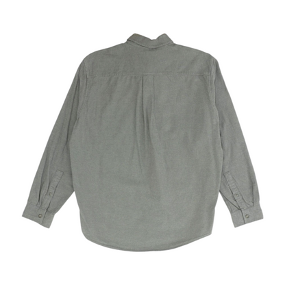 Gray Solid Flannel Button Down