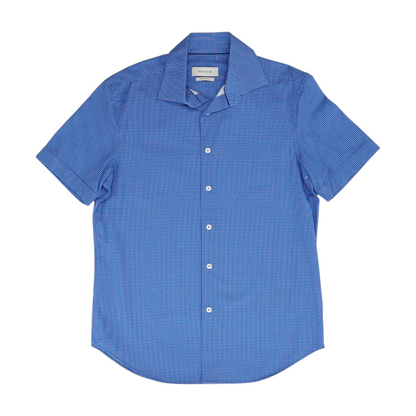 Blue Polka Dot Short Sleeve Button Down