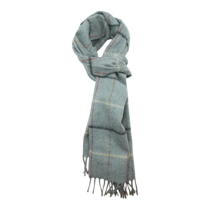 Gray Wool Check Scarf