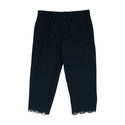 Black Solid Chino Capris