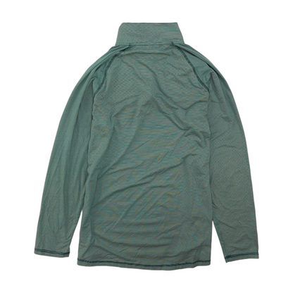 Green Striped 1/4 Zip Pullover