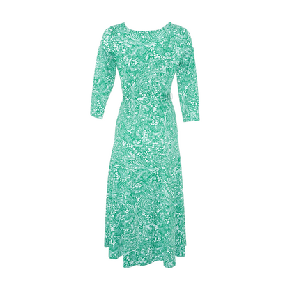Green Paisley Midi Dress