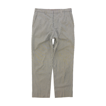 White Striped Straight Pants