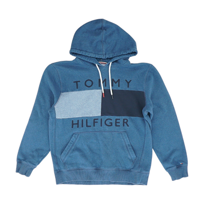 Blue Solid Hoodie Pullover
