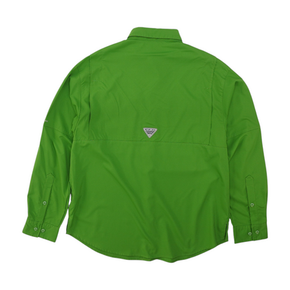 Green Solid Outdoor Button Down