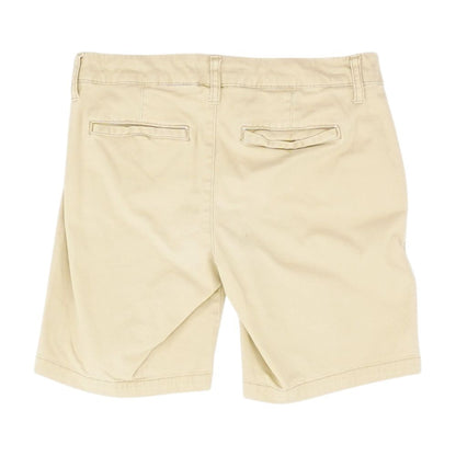 Tan Solid Denim Shorts