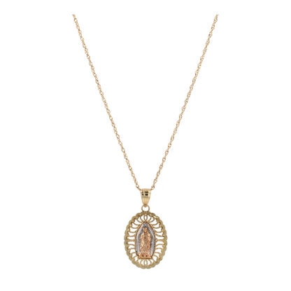 14K Tri-Tone Gold Pendant Necklace