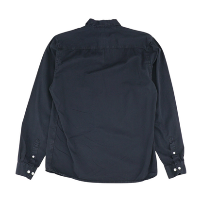 Black Solid Long Sleeve Button Down