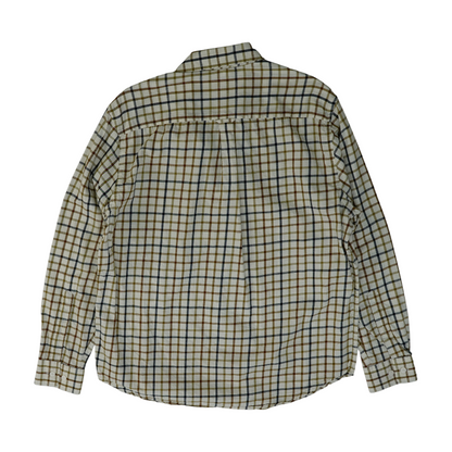 Beige Check Long Sleeve Button Down