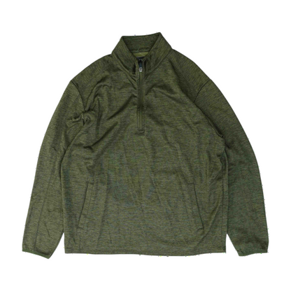 Green Solid 1/4 Zip Pullover