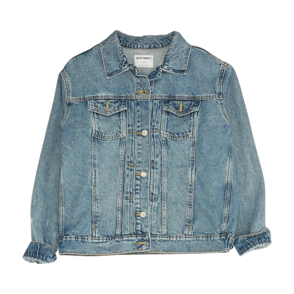 Blue Tall Solid Denim Jacket