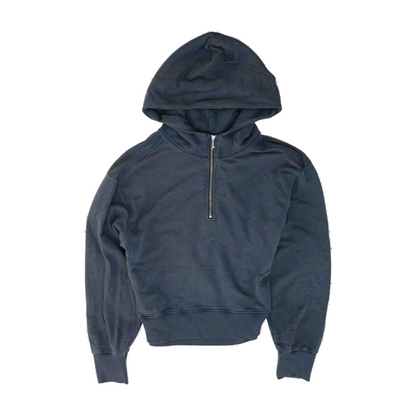 Blue Solid 1/4 Zip Pullover