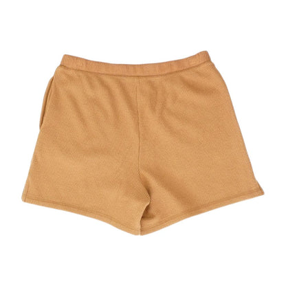Tan Solid Shorts