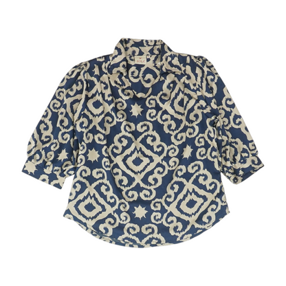 Navy Abstract Blouse