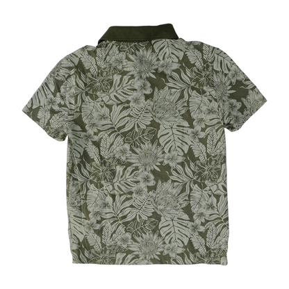Green Tropical Short Sleeve Polo