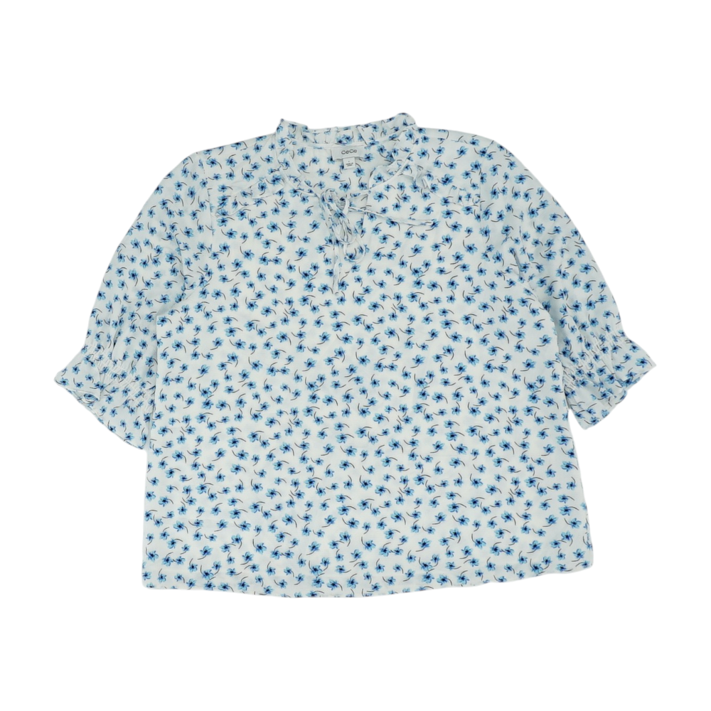 White Floral Blouse