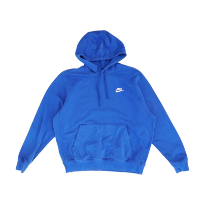 Blue Solid Hoodie Pullover