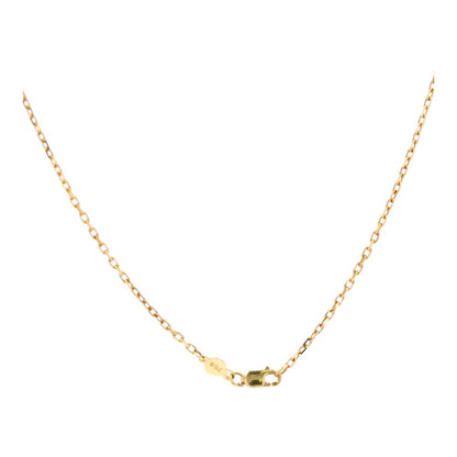 18K Gold Round Cameo With Lady On Cable Link Chain Necklace