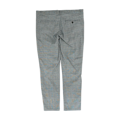 Navy Plaid Regular Pants