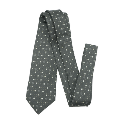 Gray Print Neck Tie